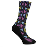 Graffiti Heart Pattern Print Crew Socks