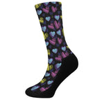 Graffiti Heart Pattern Print Crew Socks