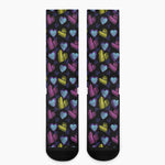 Graffiti Heart Pattern Print Crew Socks