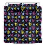 Graffiti Heart Pattern Print Duvet Cover Bedding Set