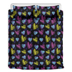 Graffiti Heart Pattern Print Duvet Cover Bedding Set