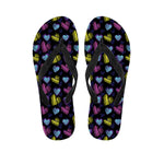 Graffiti Heart Pattern Print Flip Flops