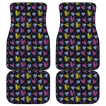 Graffiti Heart Pattern Print Front and Back Car Floor Mats