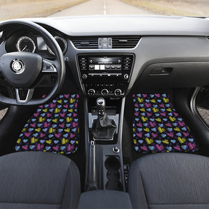 Graffiti Heart Pattern Print Front and Back Car Floor Mats