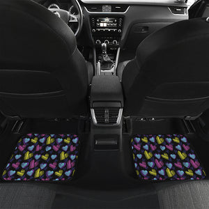 Graffiti Heart Pattern Print Front and Back Car Floor Mats