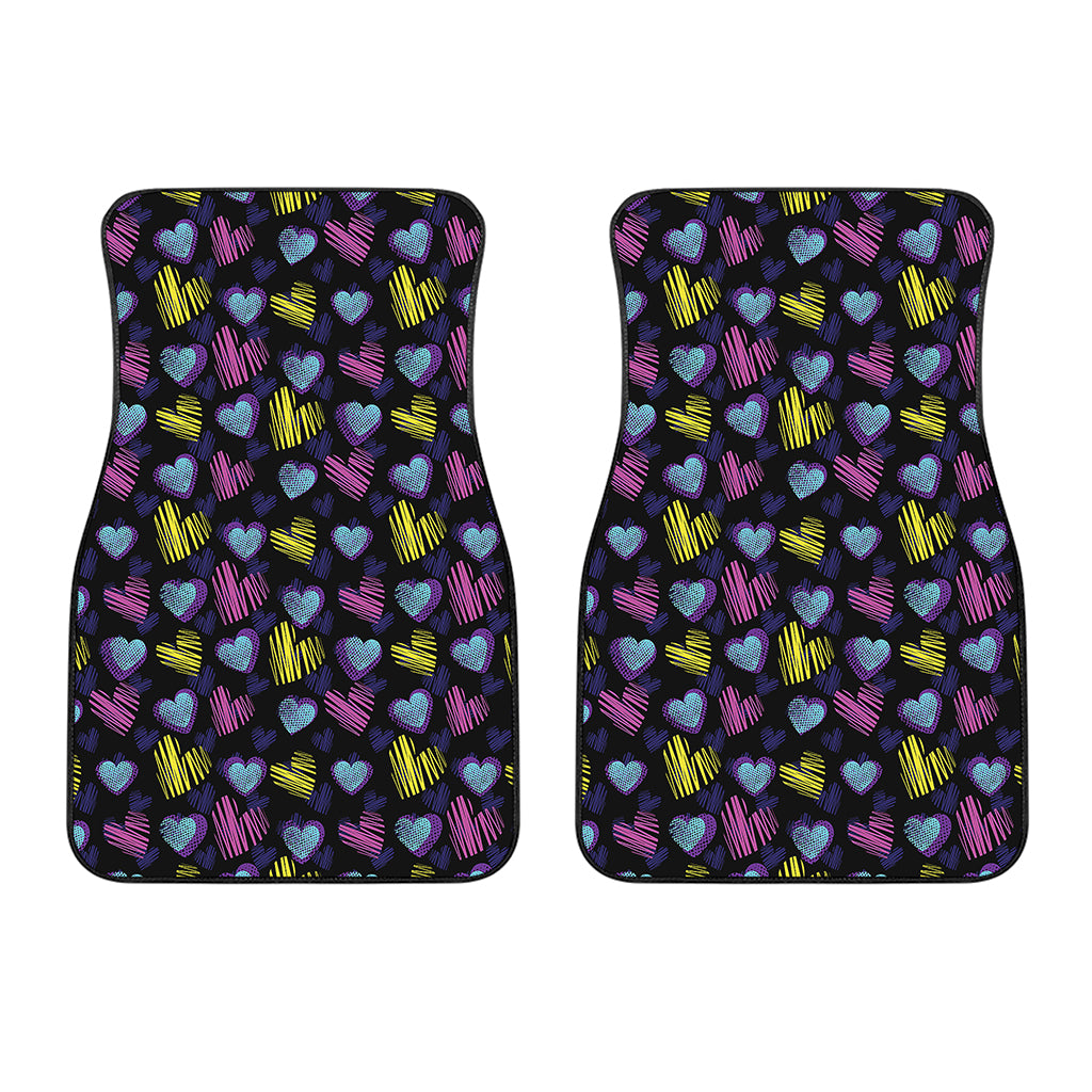 Graffiti Heart Pattern Print Front Car Floor Mats