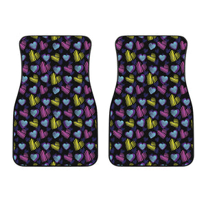 Graffiti Heart Pattern Print Front Car Floor Mats