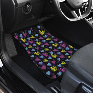 Graffiti Heart Pattern Print Front Car Floor Mats