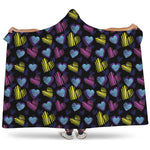 Graffiti Heart Pattern Print Hooded Blanket