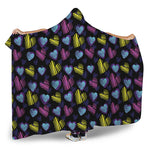 Graffiti Heart Pattern Print Hooded Blanket