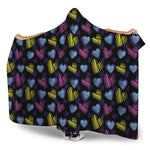 Graffiti Heart Pattern Print Hooded Blanket