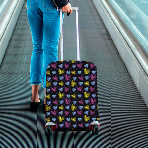 Graffiti Heart Pattern Print Luggage Cover