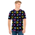 Graffiti Heart Pattern Print Men's T-Shirt