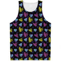 Graffiti Heart Pattern Print Men's Tank Top
