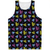 Graffiti Heart Pattern Print Men's Tank Top