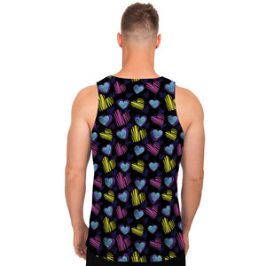 Graffiti Heart Pattern Print Men's Tank Top