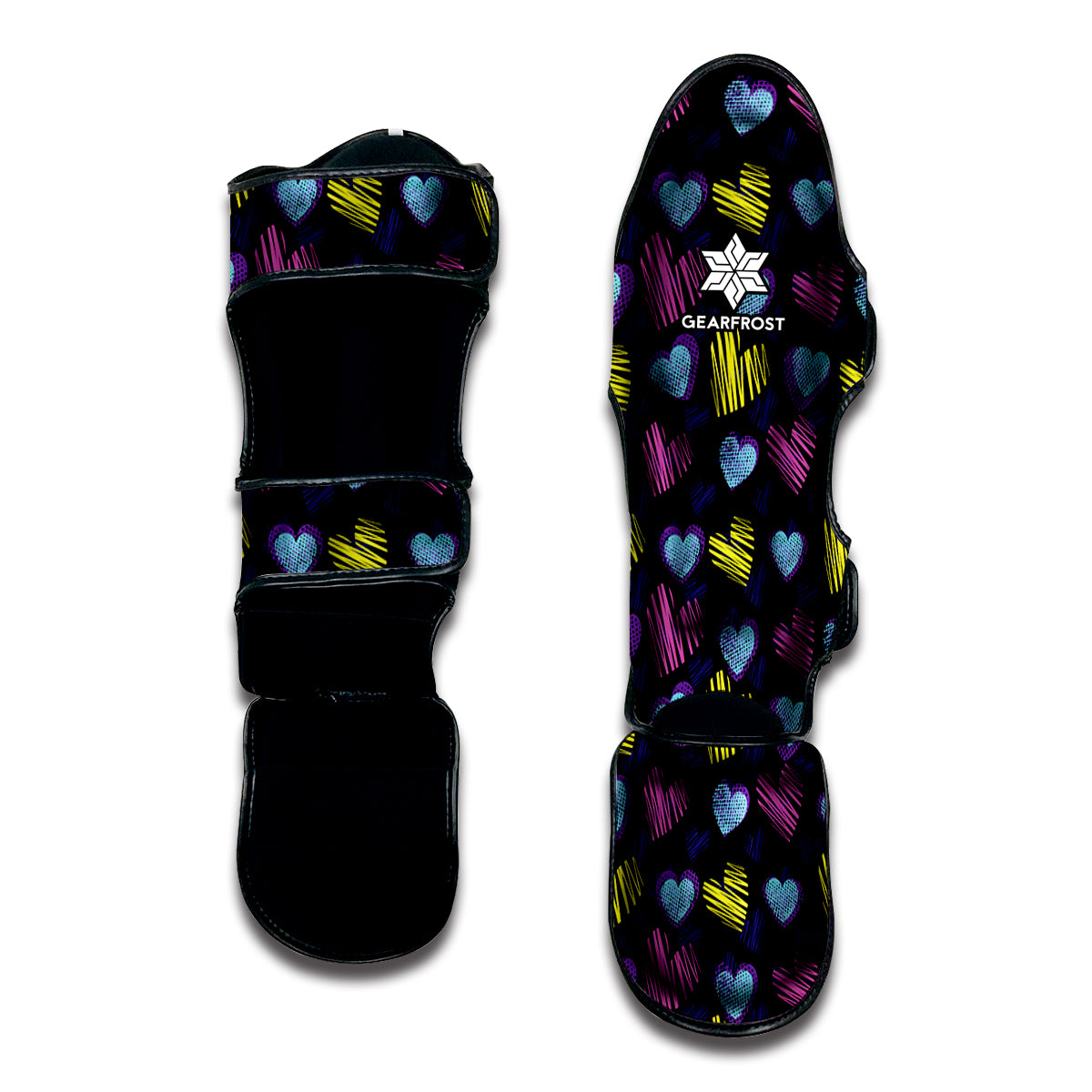 Graffiti Heart Pattern Print Muay Thai Shin Guard