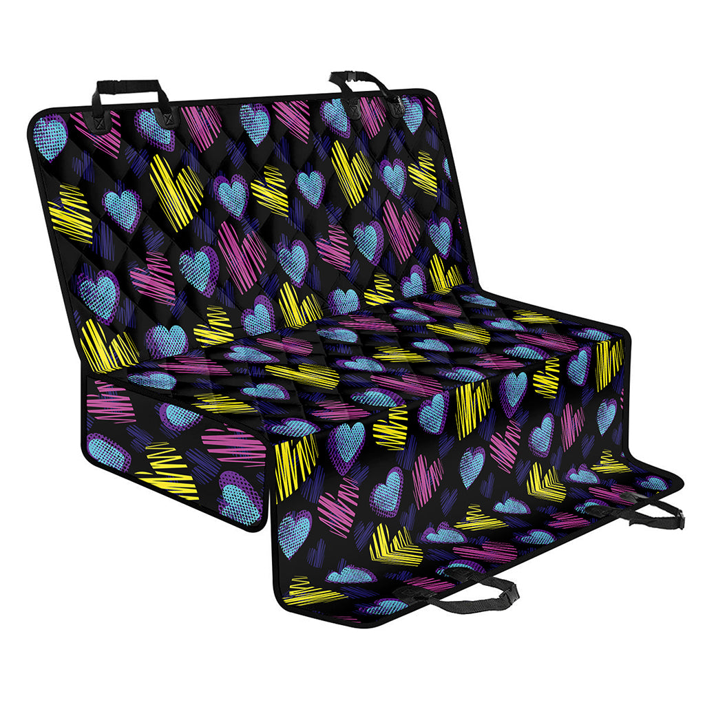 Graffiti Heart Pattern Print Pet Car Back Seat Cover