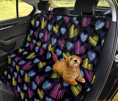Graffiti Heart Pattern Print Pet Car Back Seat Cover