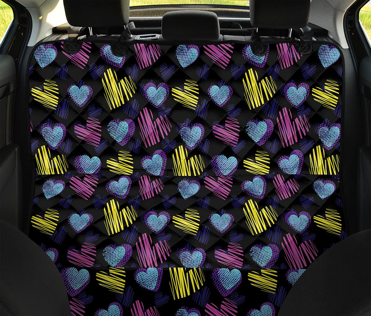 Graffiti Heart Pattern Print Pet Car Back Seat Cover