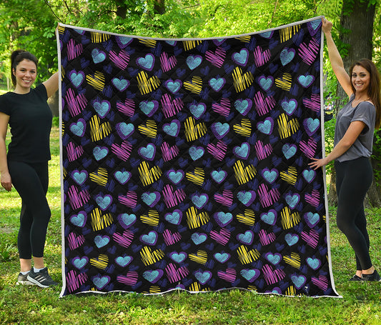 Graffiti Heart Pattern Print Quilt