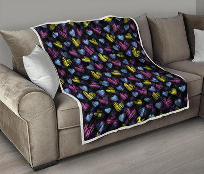 Graffiti Heart Pattern Print Quilt