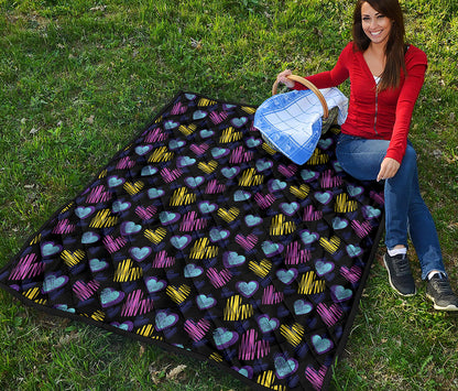 Graffiti Heart Pattern Print Quilt
