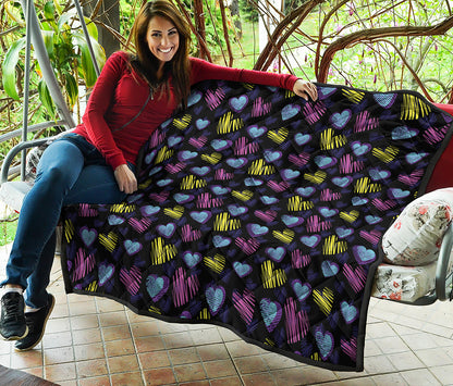 Graffiti Heart Pattern Print Quilt