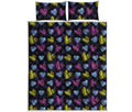 Graffiti Heart Pattern Print Quilt Bed Set