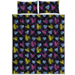Graffiti Heart Pattern Print Quilt Bed Set