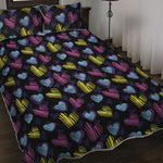 Graffiti Heart Pattern Print Quilt Bed Set