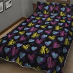 Graffiti Heart Pattern Print Quilt Bed Set