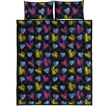 Graffiti Heart Pattern Print Quilt Bed Set