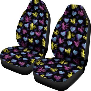 Graffiti Heart Pattern Print Universal Fit Car Seat Covers