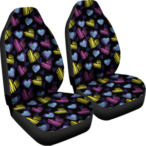 Graffiti Heart Pattern Print Universal Fit Car Seat Covers