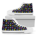 Graffiti Heart Pattern Print White High Top Sneakers