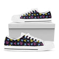 Graffiti Heart Pattern Print White Low Top Sneakers