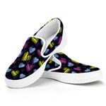 Graffiti Heart Pattern Print White Slip On Shoes