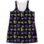 Graffiti Heart Pattern Print Women's Racerback Tank Top