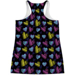 Graffiti Heart Pattern Print Women's Racerback Tank Top