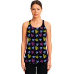 Graffiti Heart Pattern Print Women's Racerback Tank Top