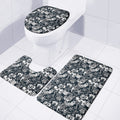 Graffiti Monster Characters Print 3 Piece Bath Mat Set
