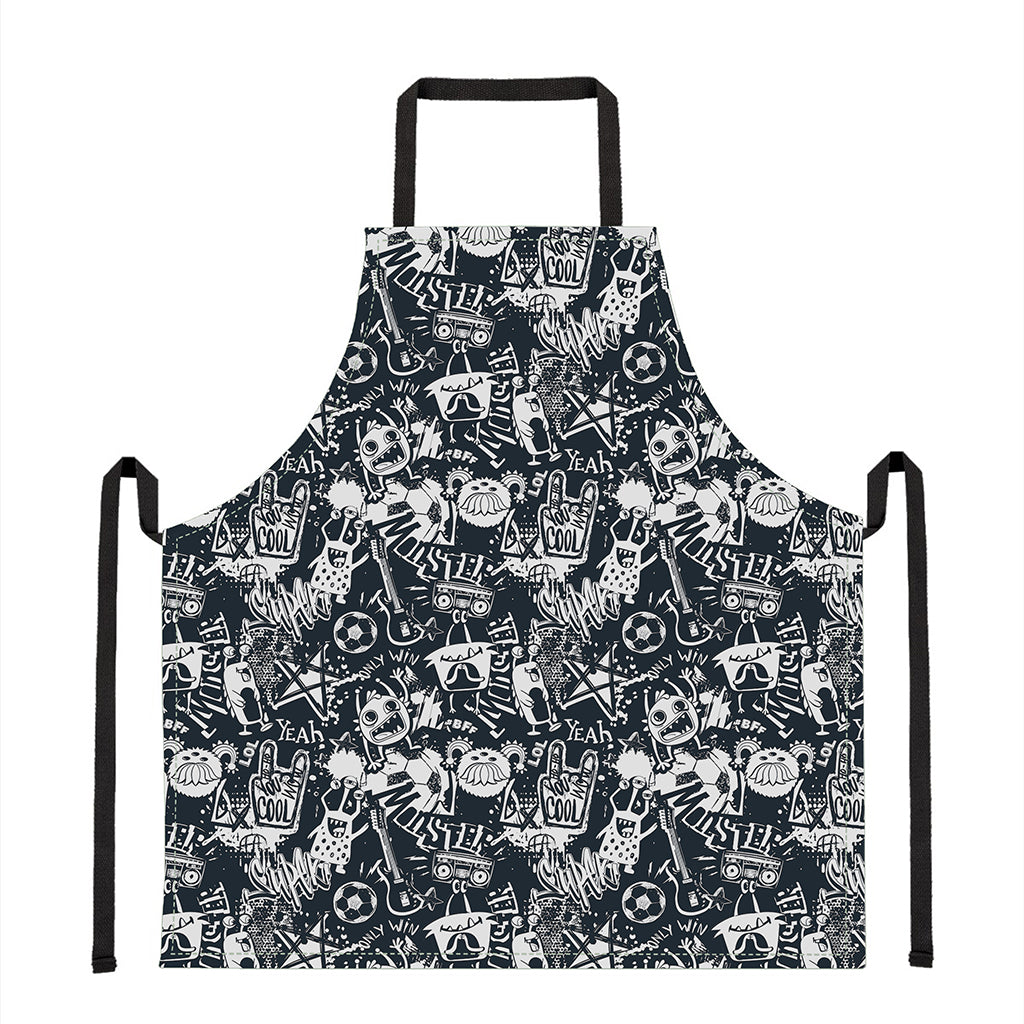 Graffiti Monster Characters Print Apron