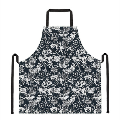 Graffiti Monster Characters Print Apron