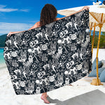 Graffiti Monster Characters Print Beach Sarong Wrap