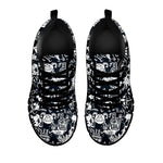 Graffiti Monster Characters Print Black Sneakers