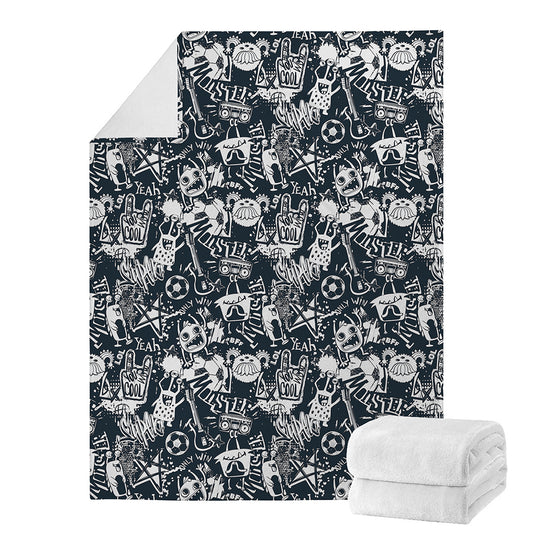 Graffiti Monster Characters Print Blanket