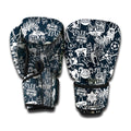 Graffiti Monster Characters Print Boxing Gloves
