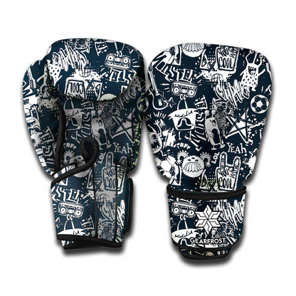 Graffiti Monster Characters Print Boxing Gloves