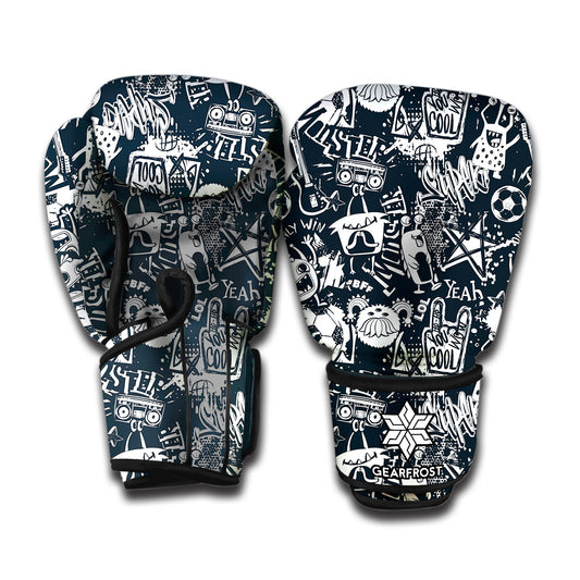 Graffiti Monster Characters Print Boxing Gloves